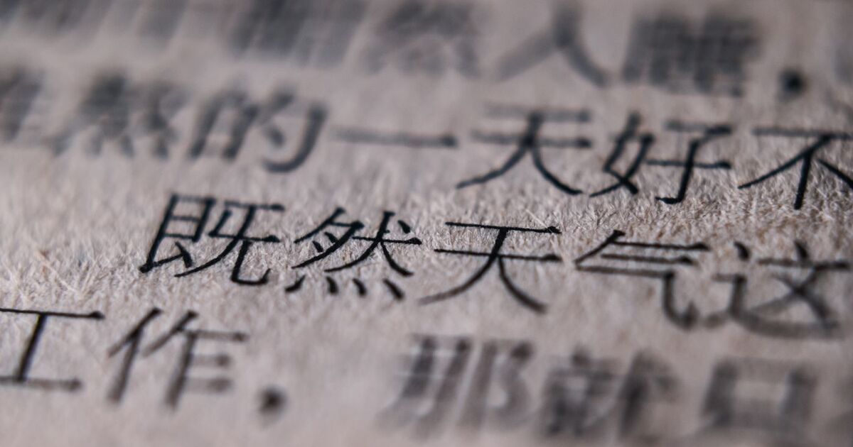 Close-up shot of Chinese text, emphasizing texture and detail with blurred background.