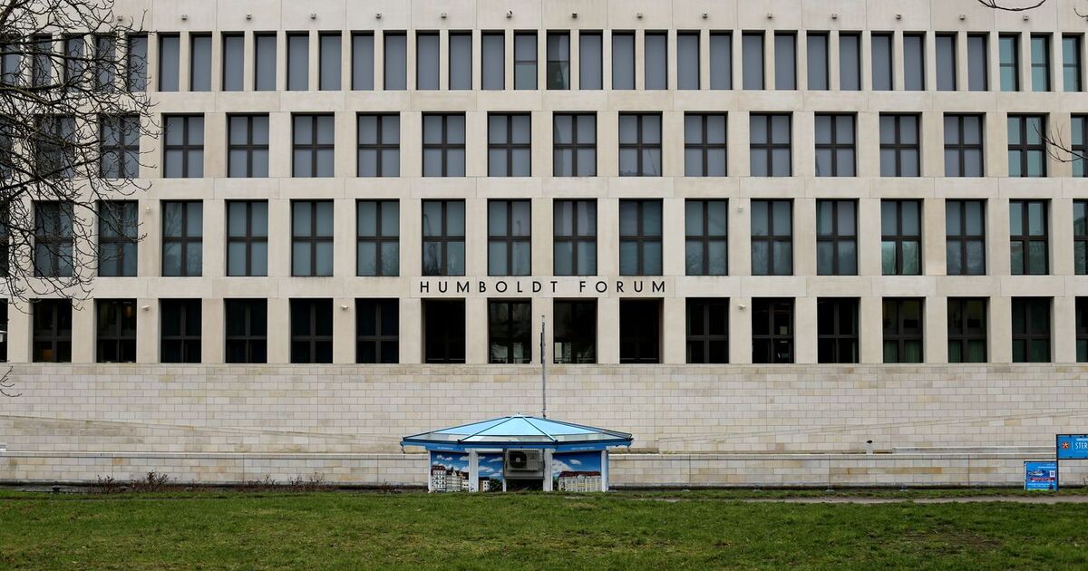 Front view of the Humboldt Forum building, a cultural landmark in Berlin, Germany.